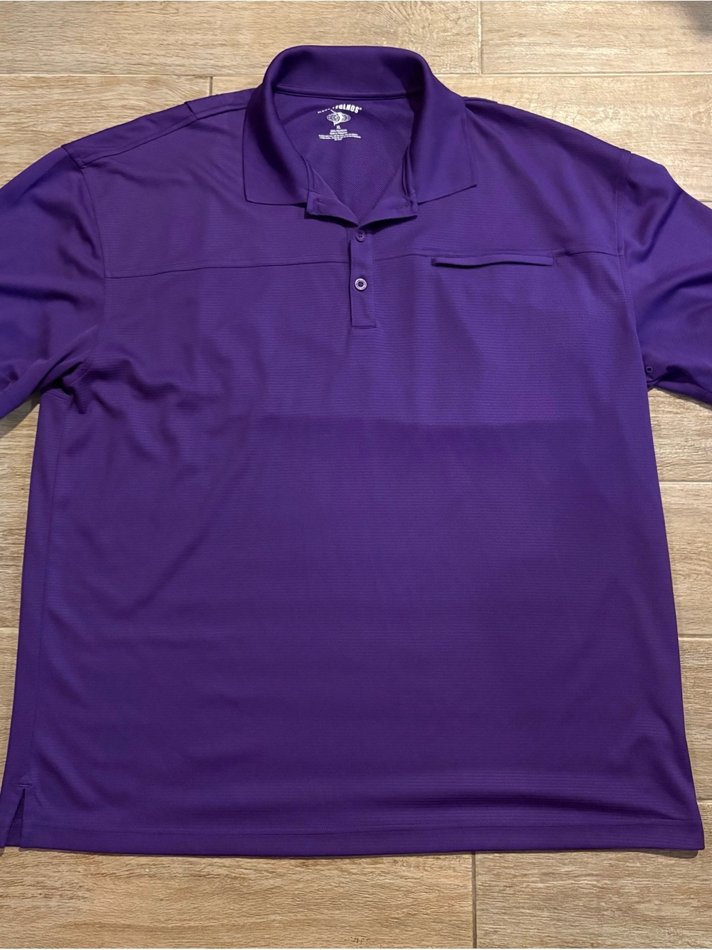 Reel Legends Men's XL Purple Solid Short Sleeve Polo Pocket Vented Fishing Logo